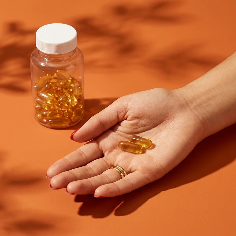 Daily supplements on warm orange