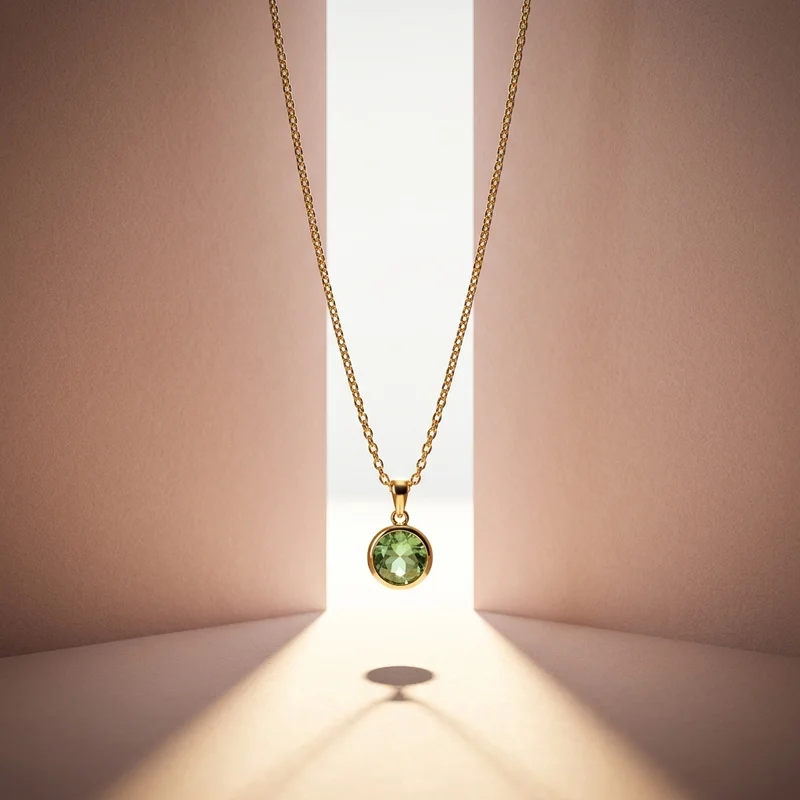Elegant green gem necklace template