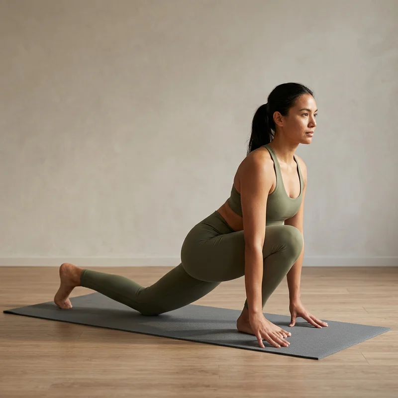 Woman in low lunge yoga pose