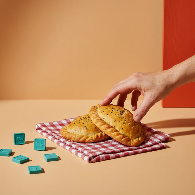 Fresh pastries on checkered napkin