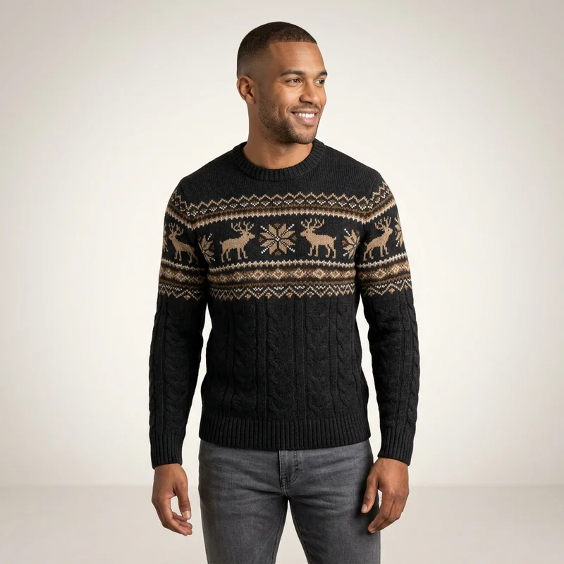 Male model in Christmas sweater