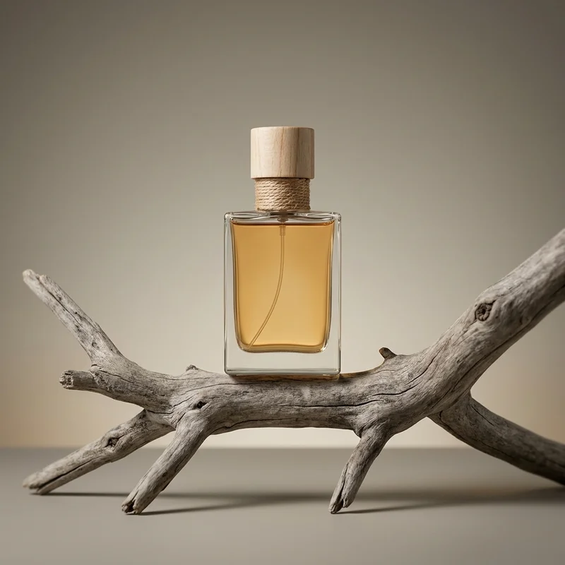 Natural perfume on driftwood