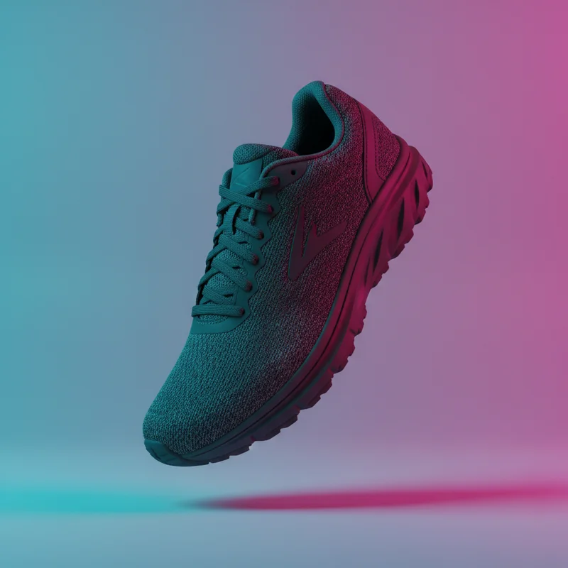 Floating athletic shoe