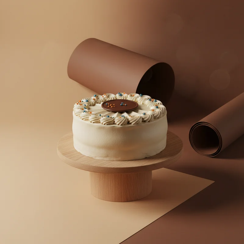 Elegant pastry on chocolate tones