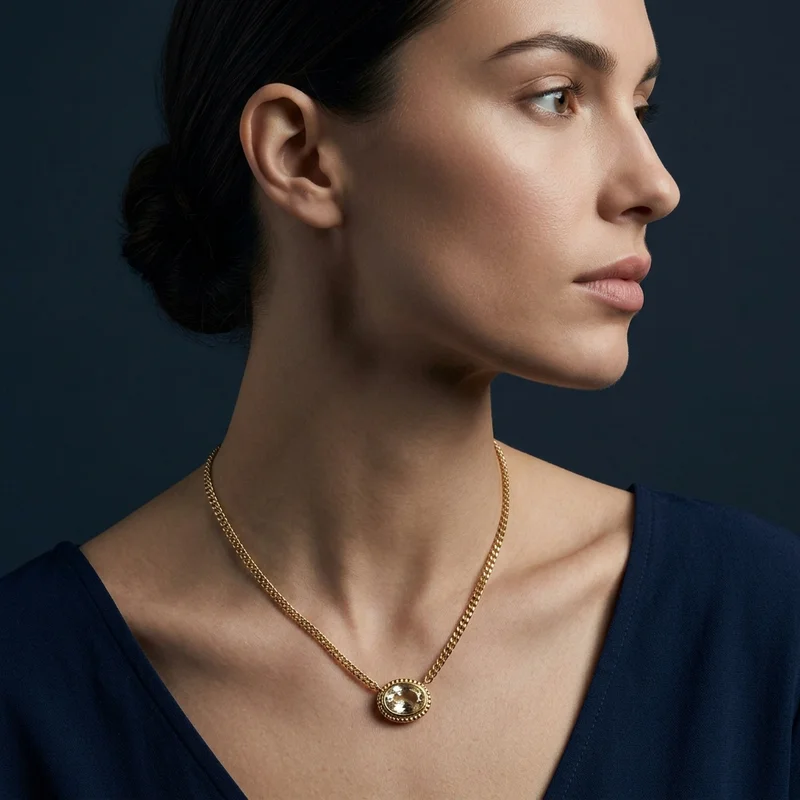 Elegant gold gemstone necklace