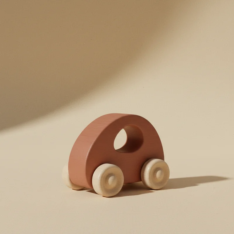 Minimalist wooden toy car