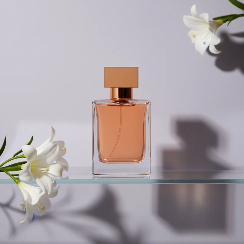 Floral essence perfume display