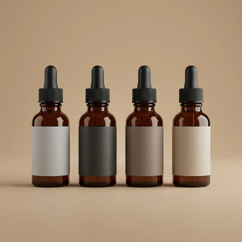 Minimalist serum bottle lineup