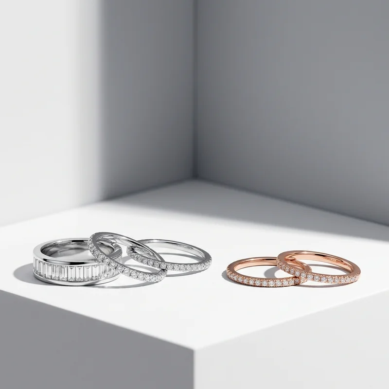 Modern diamond rings with sharp shadows
