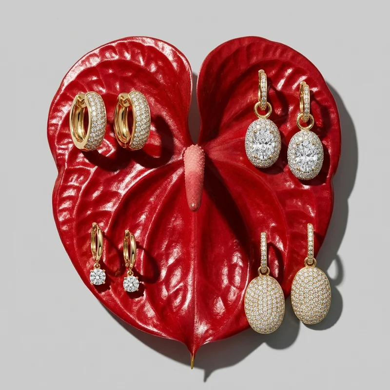 Exotic floral earrings