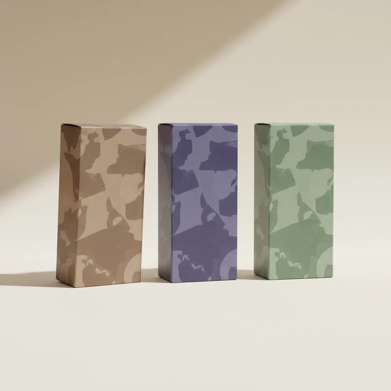 Modern patterned boxes in a row