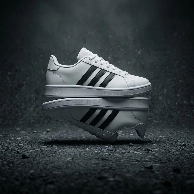 Sporty white athletic shoe