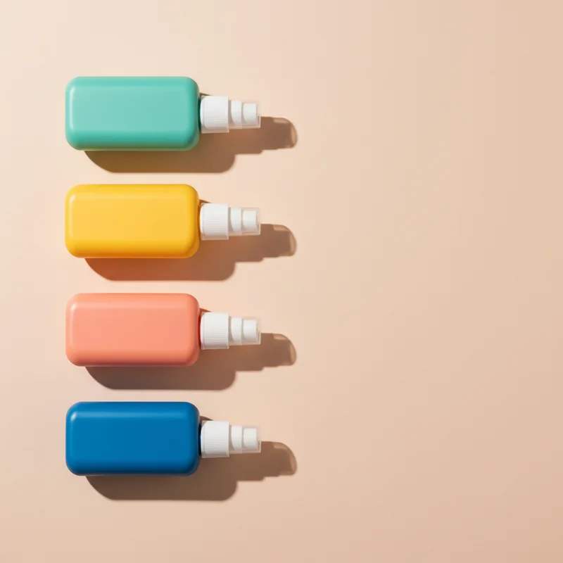Minimalist colorful spray bottles