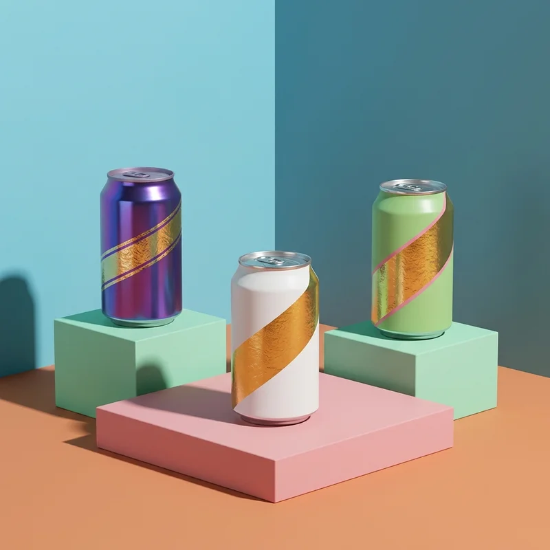 Vibrant beverage cans display