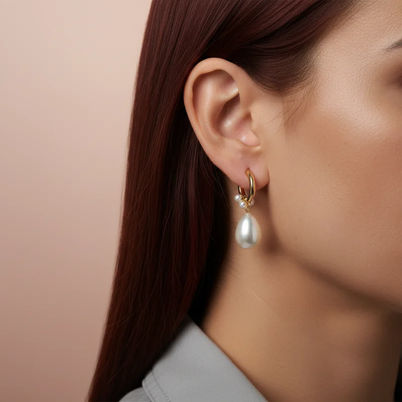 Elegant pearl drop earring