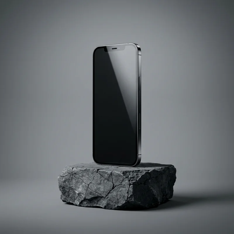 Sleek smartphone on natural stone