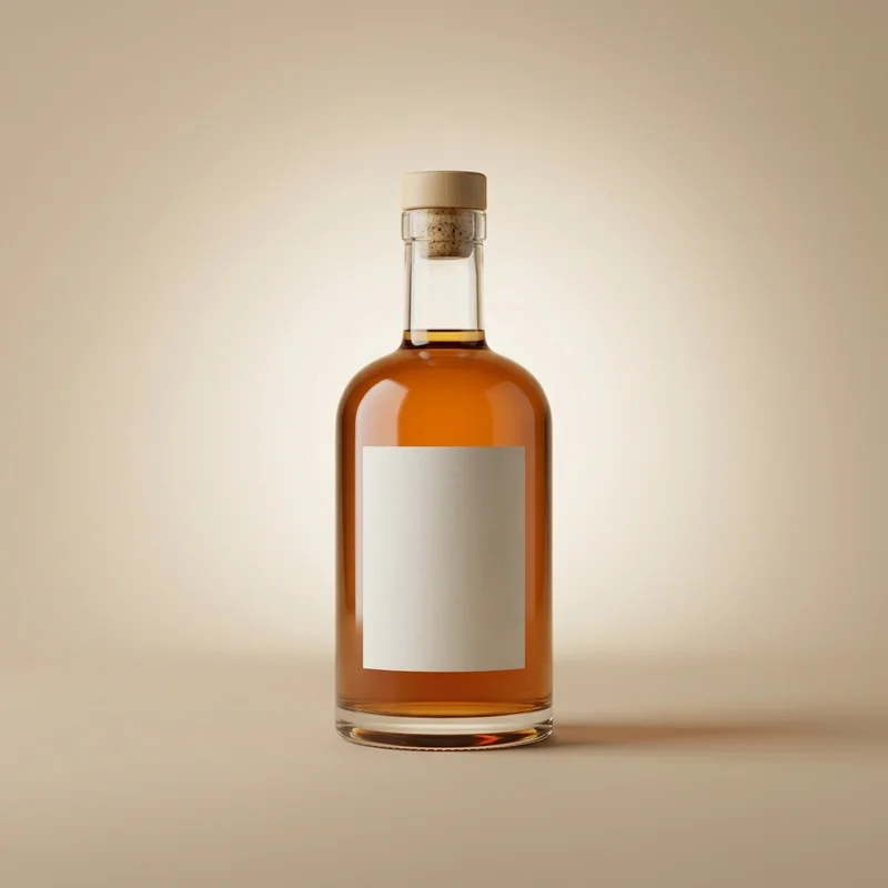 Amber bottle with dramatic shadow
