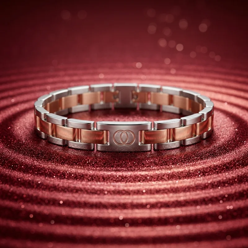 Luxury bracelet on red glitter