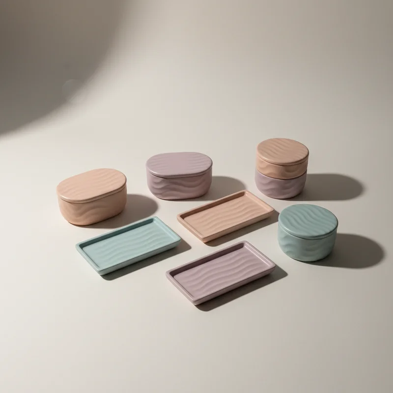 Pastel Wave Textured Objects
