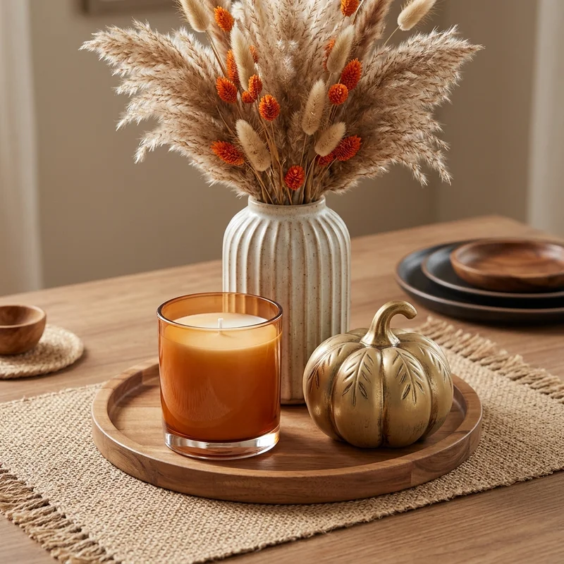 Autumn home decor table setting
