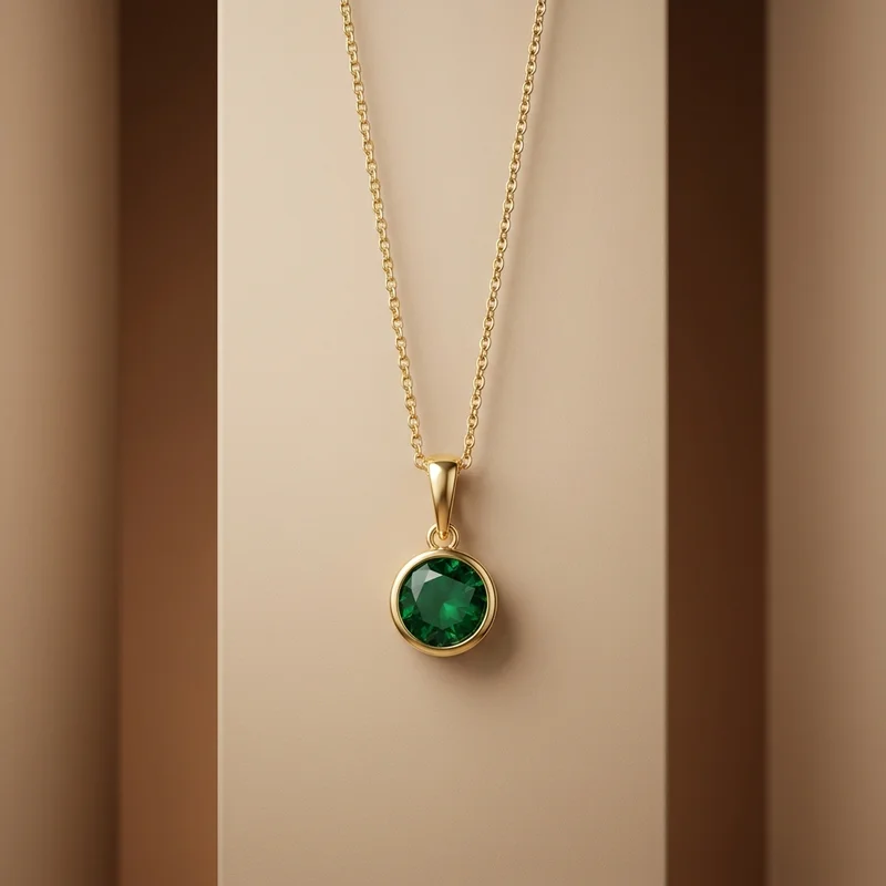 Elegant green pendant necklace