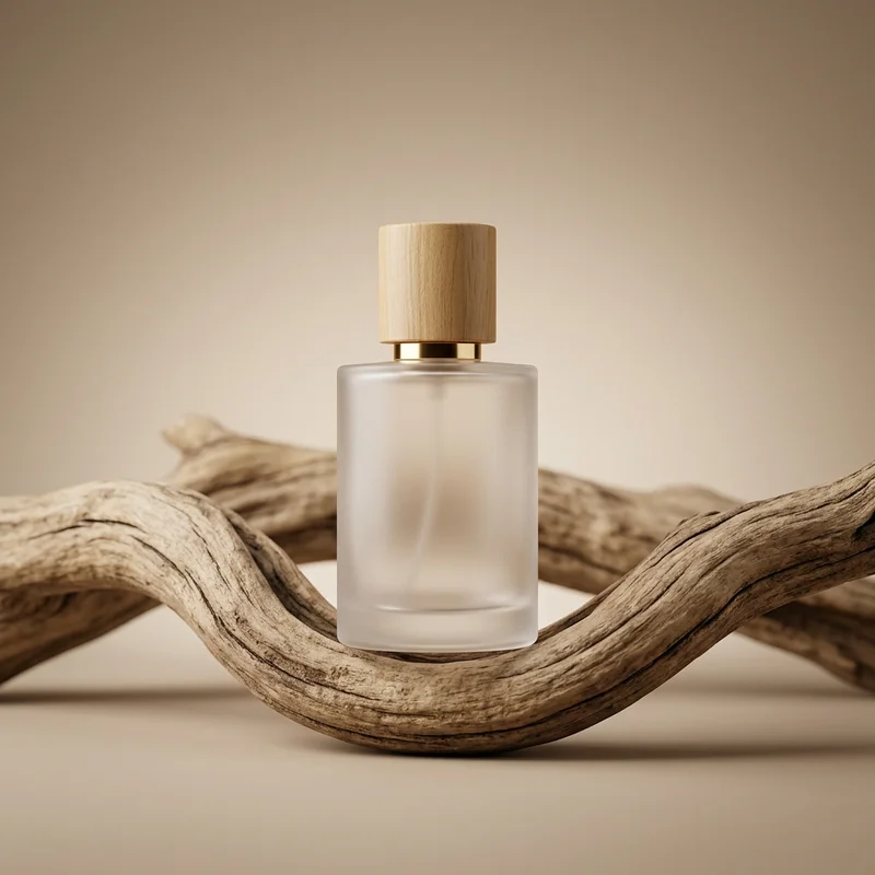 Natural perfume on driftwood