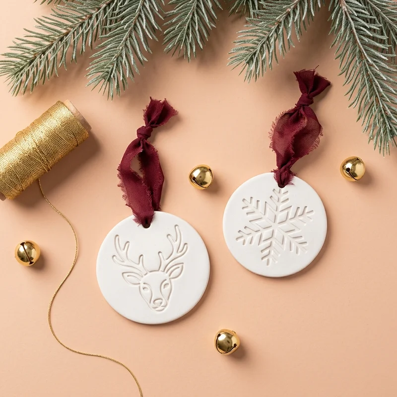 Handmade clay Christmas ornaments