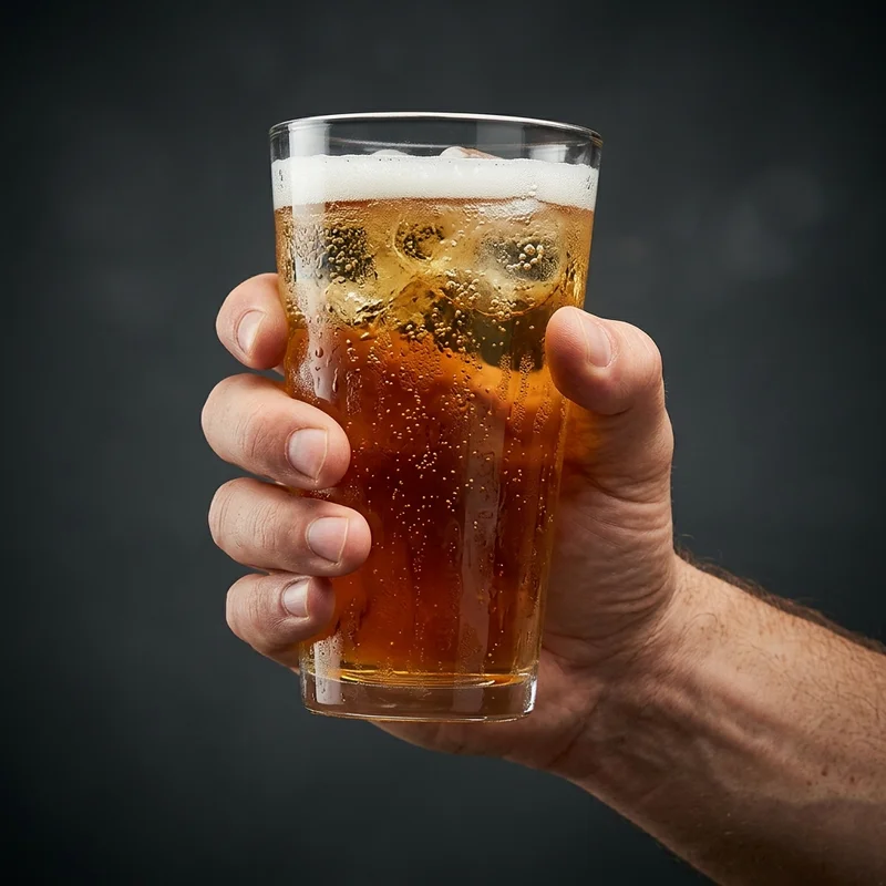 Refreshing Iced Drink in Hand