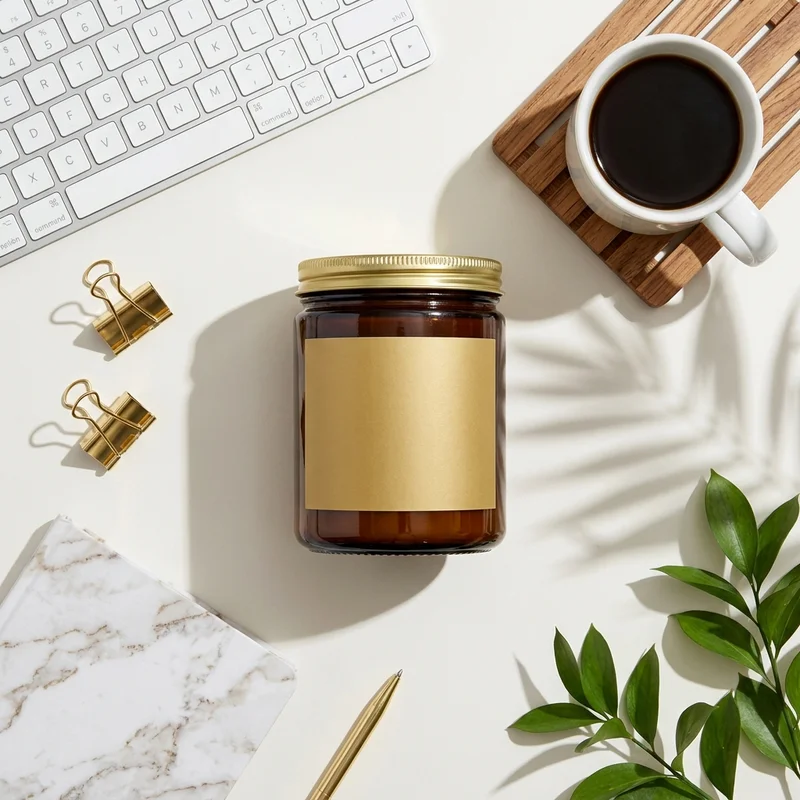 Cozy productivity flat lay