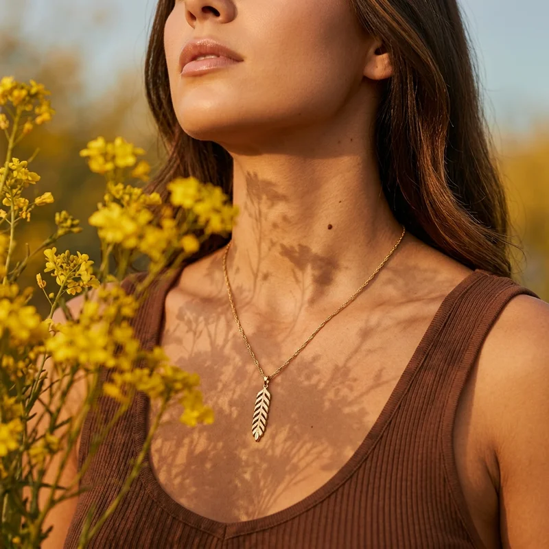 Wildflower and golden necklace