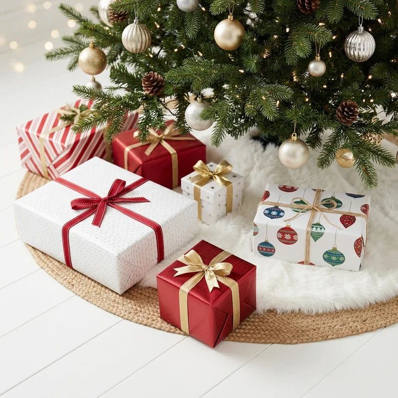 Festive Christmas tree presents
