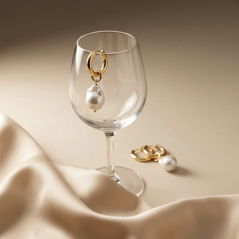 Sparkling jewelry with water drops