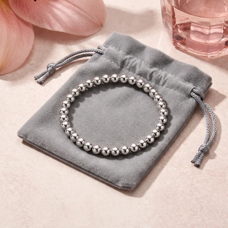 Elegant silver bracelet on velvet