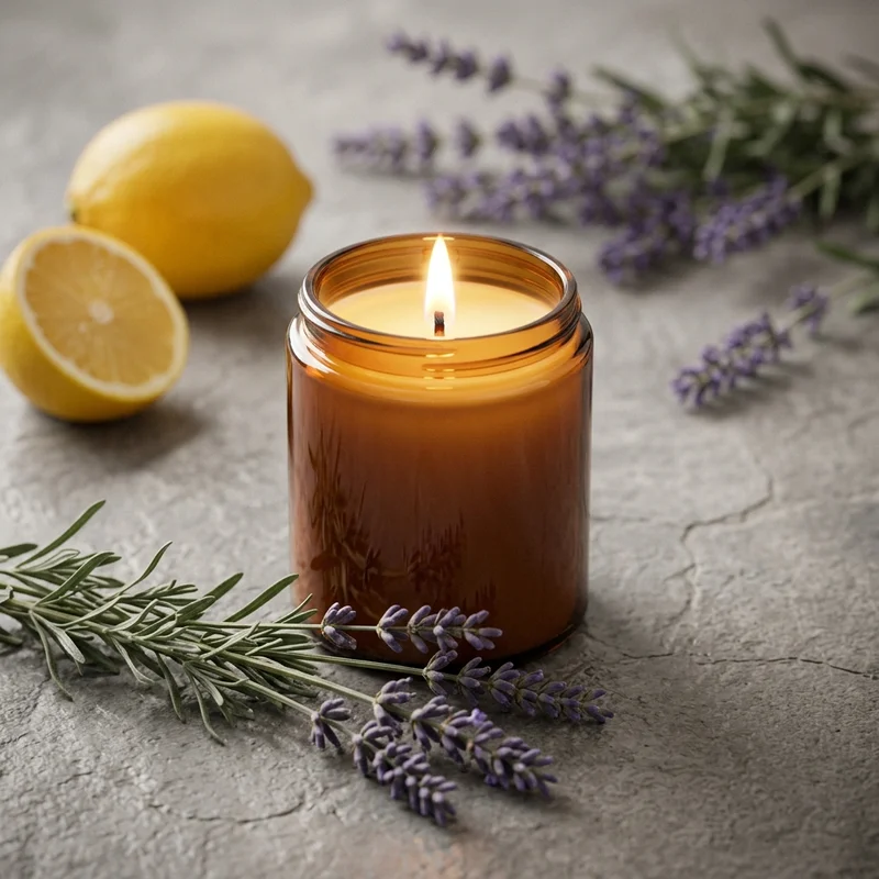 Aromatic lavender lemon candle