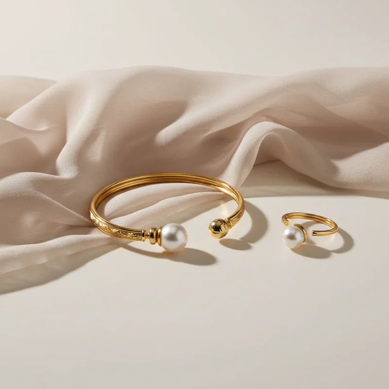 Understated gold accessories