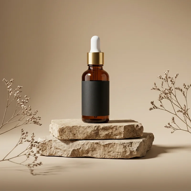 Serene Amber Skincare Bottle