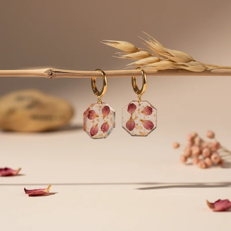 Delicate Pink Floral Earrings