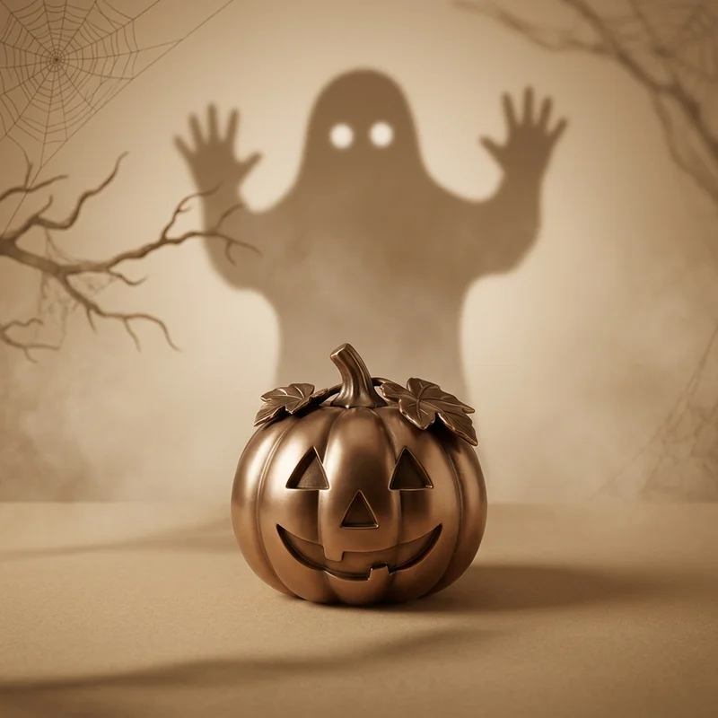 Halloween metallic pumpkin figurine