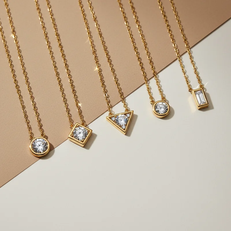Delicate geometric necklaces
