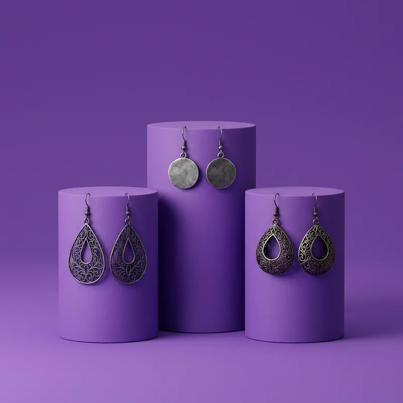 Moody purple jewelry display