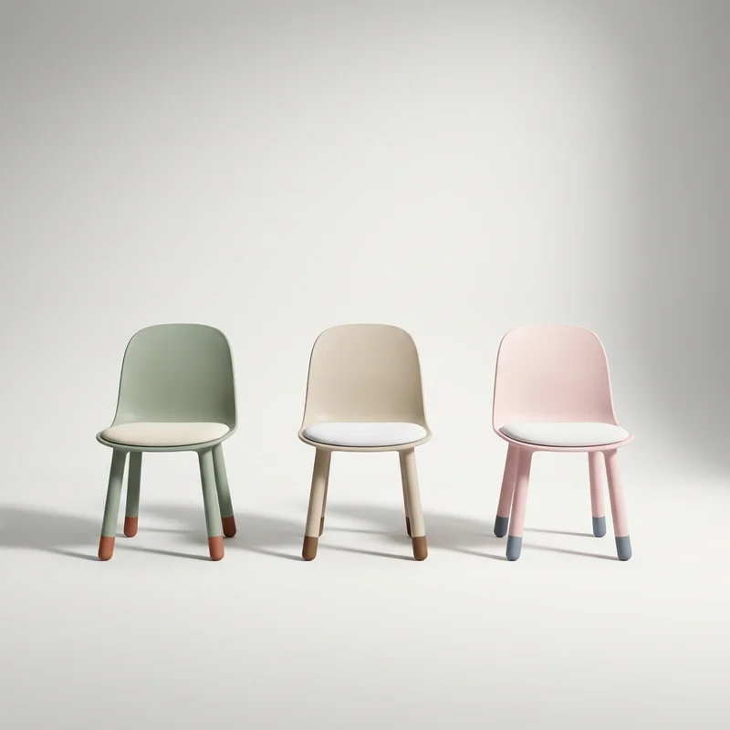 Minimalist kids' chairs in pastel