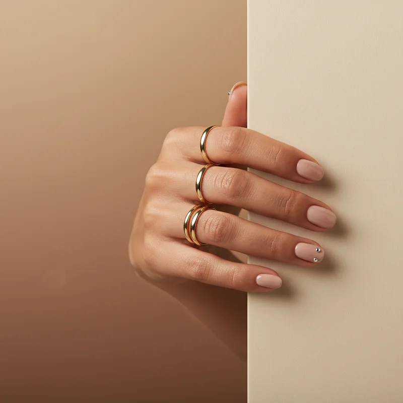 Elegant hand with gold rings