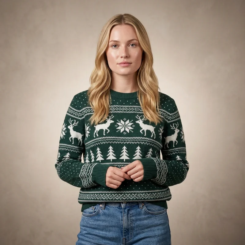 Festive Reindeer Fair Isle Sweater