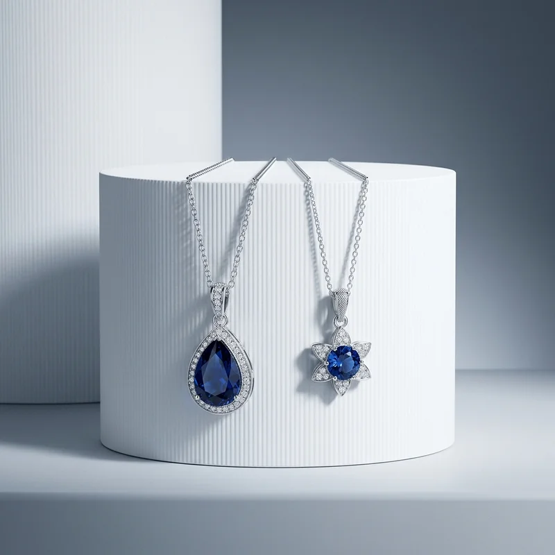 Elegant blue gemstone necklaces
