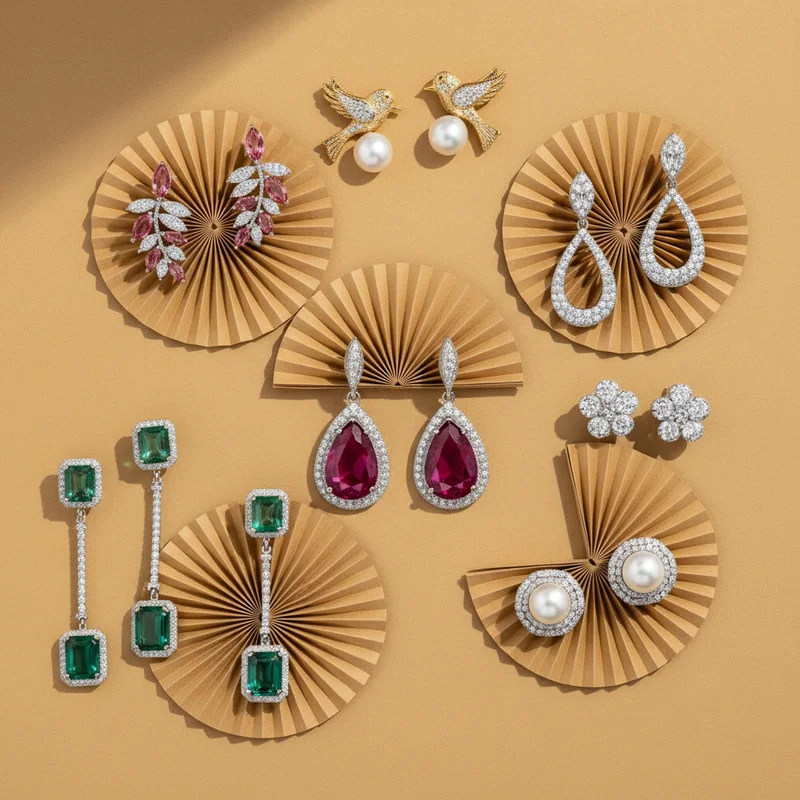 Playful yellow fan earrings