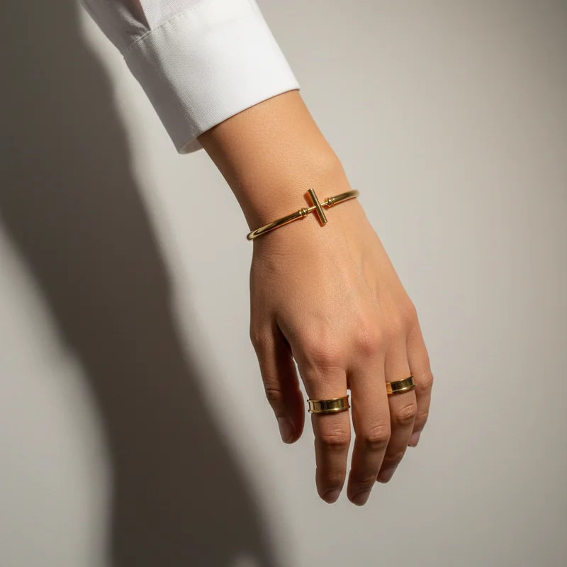 Chic Gold Bracelet on Wrist