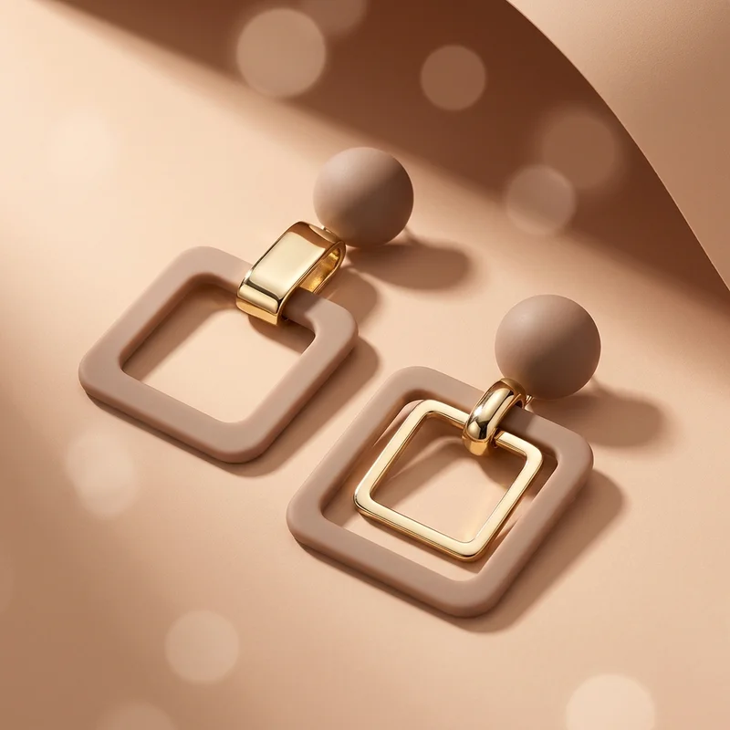 Modern geometric earrings template