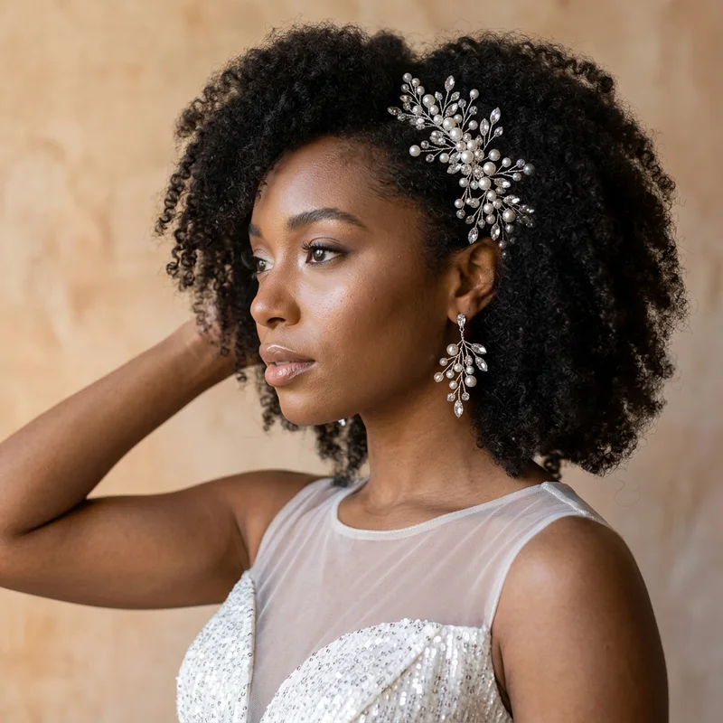 Elegant bridal pearls and crystals