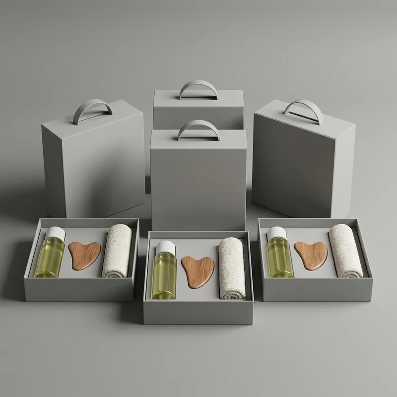 Stacked premium gift boxes