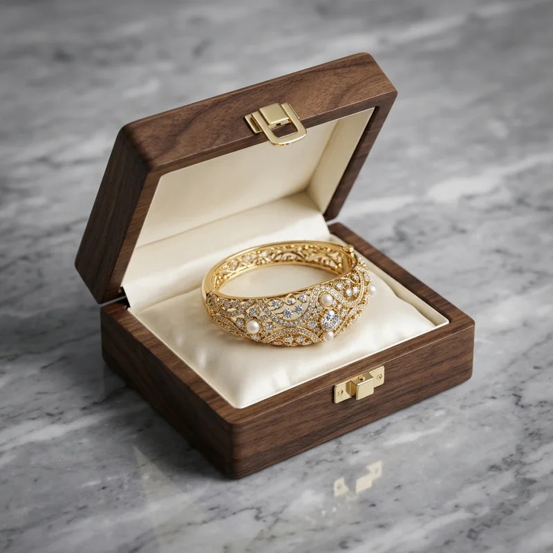 Elegant pearl bangle in a luxury box